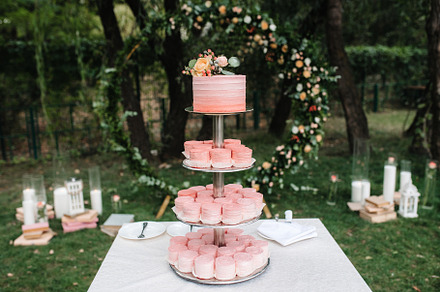 Wedding cake at the wedding of the n featuring background, beautiful, and, a Food & Drink Photo by Weddings, People, Travel