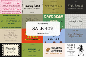 Font Bundle 16 in 1 +extra, a Handwritten Font by Ashiya Pixel