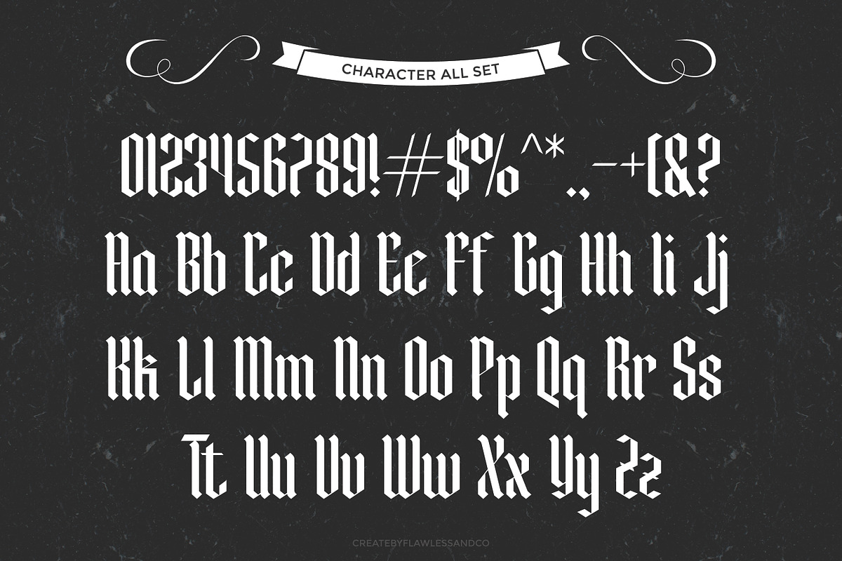 Roslenk - Blalckletter Font, a Blackletter Font by Flawless And Co (Photo 6 of 10)
