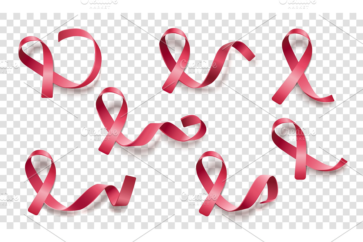 Set of pink curly ribbons and loops, an Object Graphic by Sabelskaya
