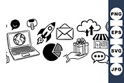 Business Icon SVG Collection, an Illustration by designvectx (Thumbnail 1 of 3)