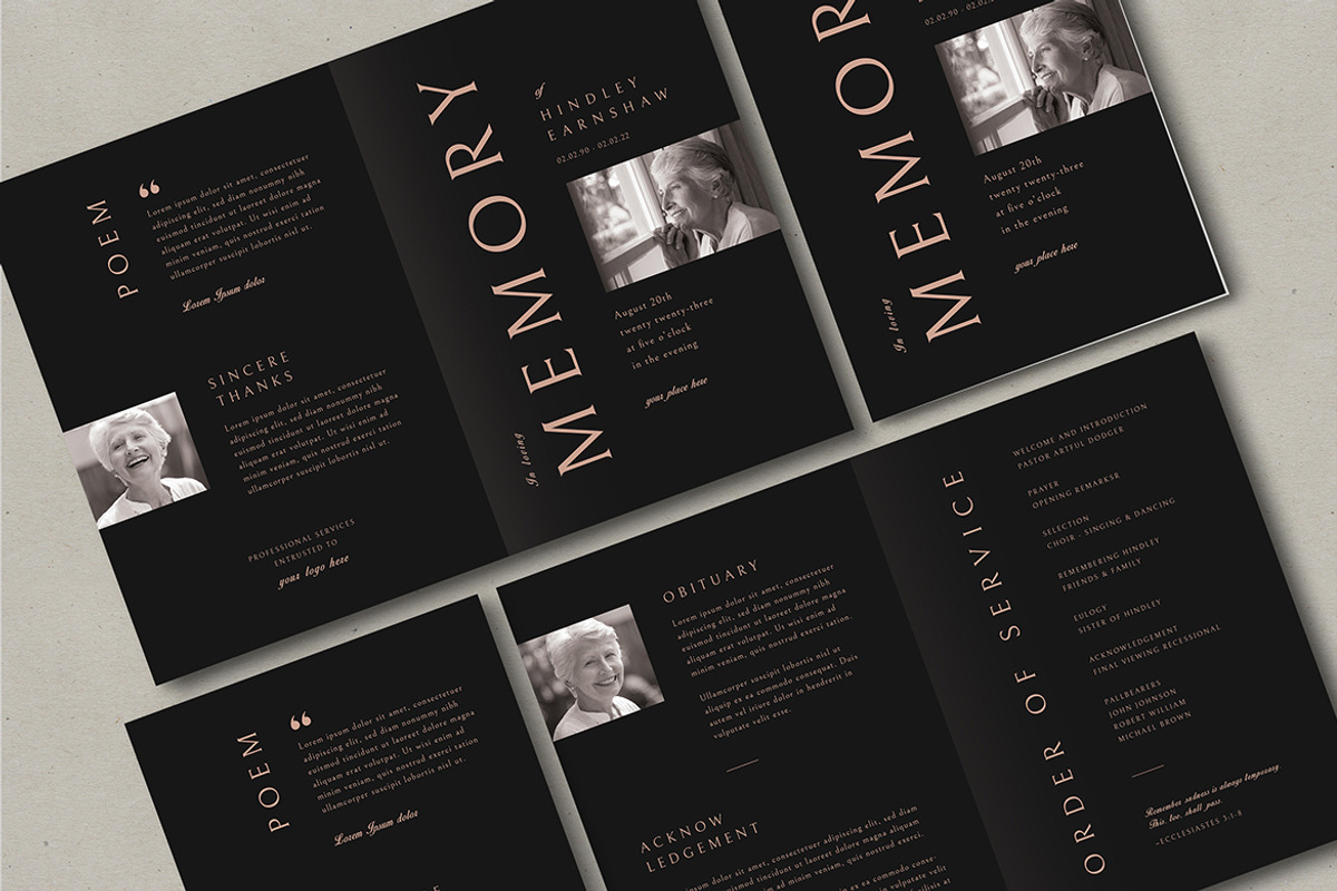 Funeral Program Template, a Brochure Template by VectorVactory (Photo 2 of 7)