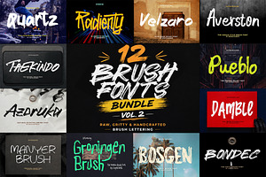 12 Brush Fonts Bundle Vol. 2
