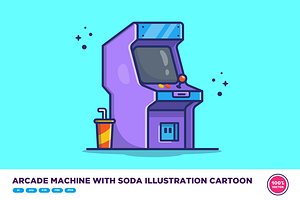 Arcade Machine With Soda Cartoon, a Food Illustration by Catalyst Labs