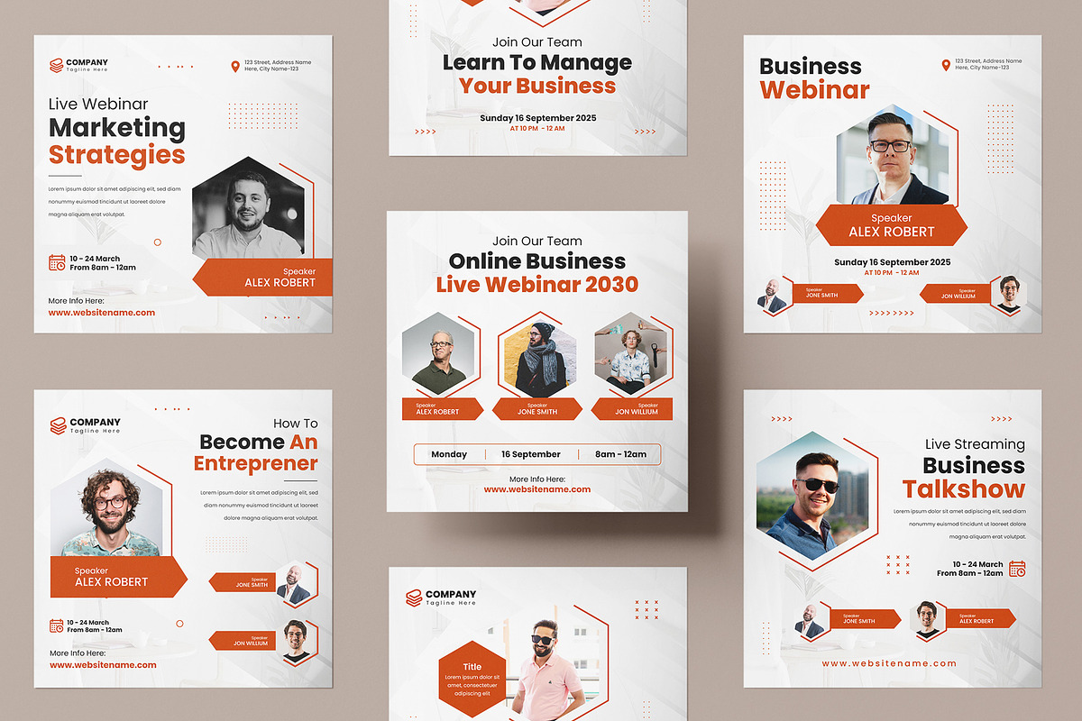 Webinar Social Media Post Pack, a Social Media Template by Pixelpick (Photo 2 of 6)