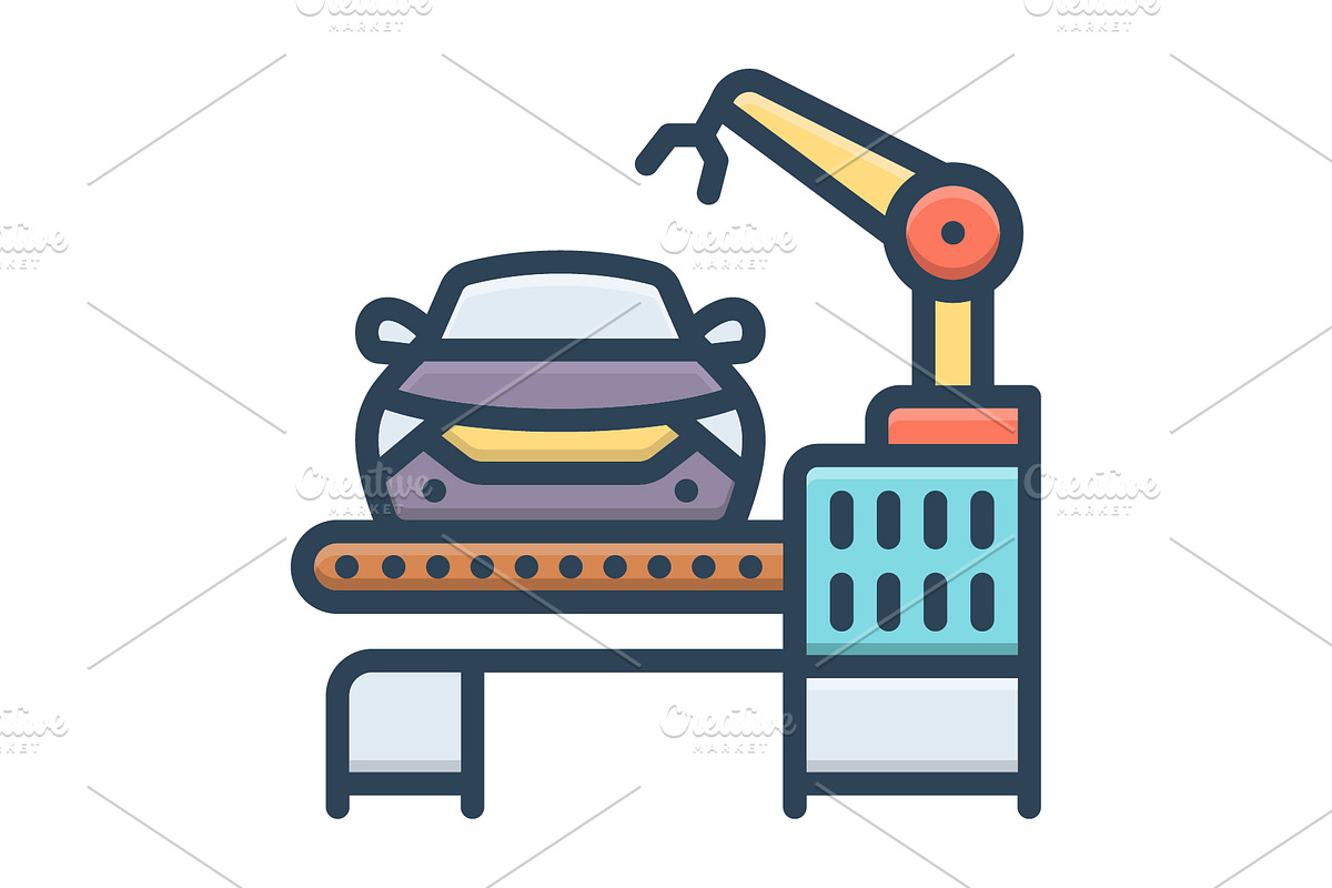 Assembly automation color icon, a Duotone Icon by Creative priyanka
