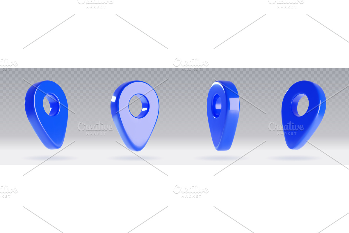 3D map pins set isolated on, an Object Illustration by art PVP - market