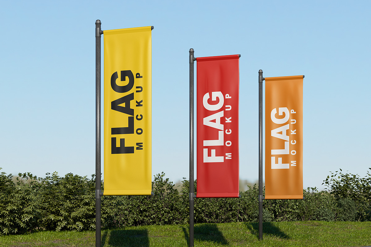 Standing Flag Mockup, an Advertising Mockup by mockupbuys (Photo 5 of 5)