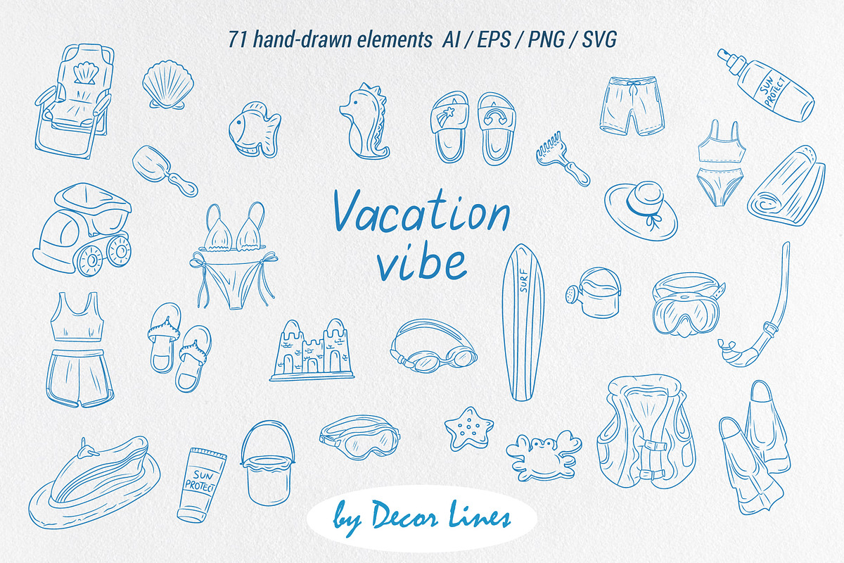 Coastal Vibe Doodles, an Object Illustration by Decor Lines (Photo 6 of 19)