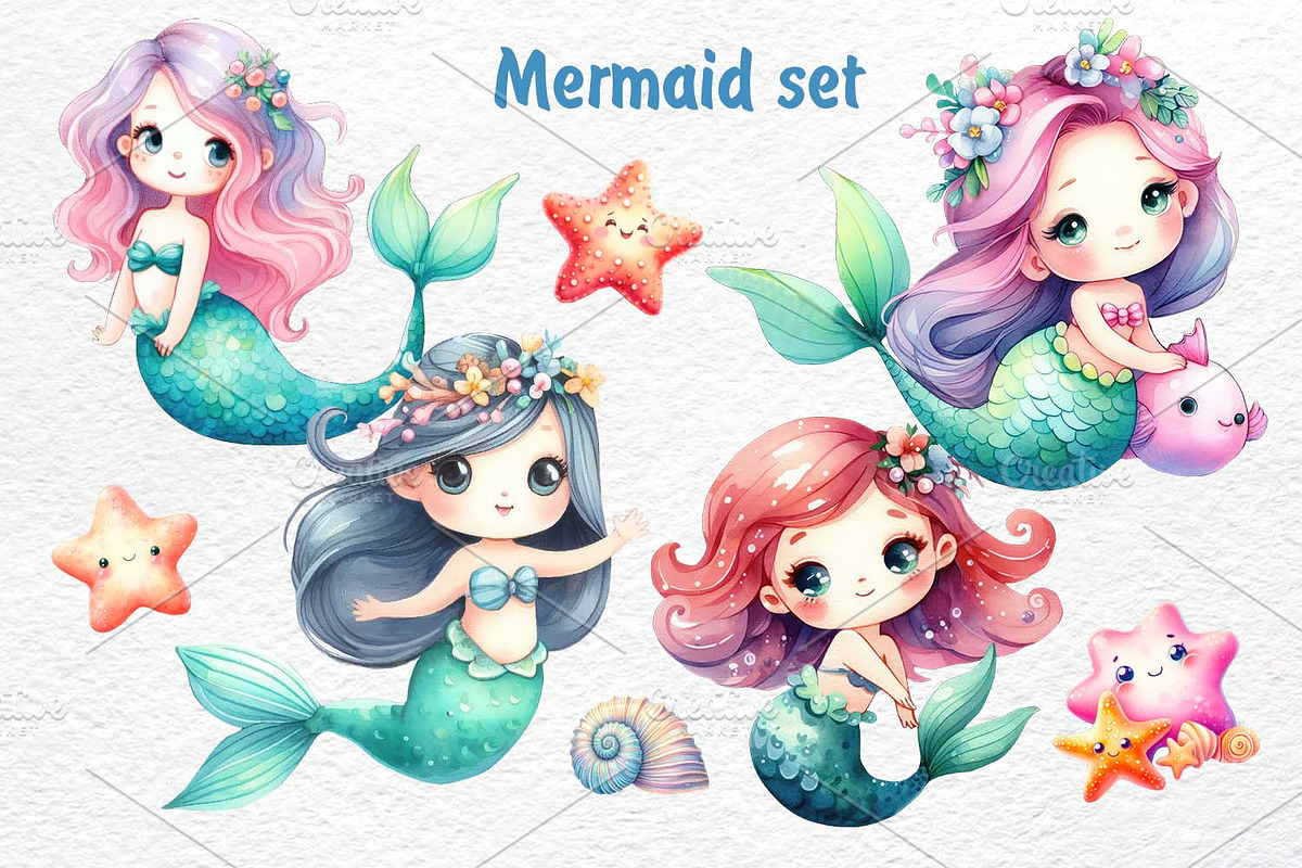Cute Ocean Creatures, an Animal Illustration by Watercolor dreams (Photo 3 of 8)
