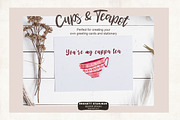 Watercolor Cups Mugs & Teapot, a Graphic by Bridgett Stahlman Design (Thumbnail 6 of 6)