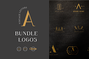A letter MINIMAL VINTAGE LOGOS, a Branding & Logo Template by Hamed Studio (Thumbnail 1 of 7)