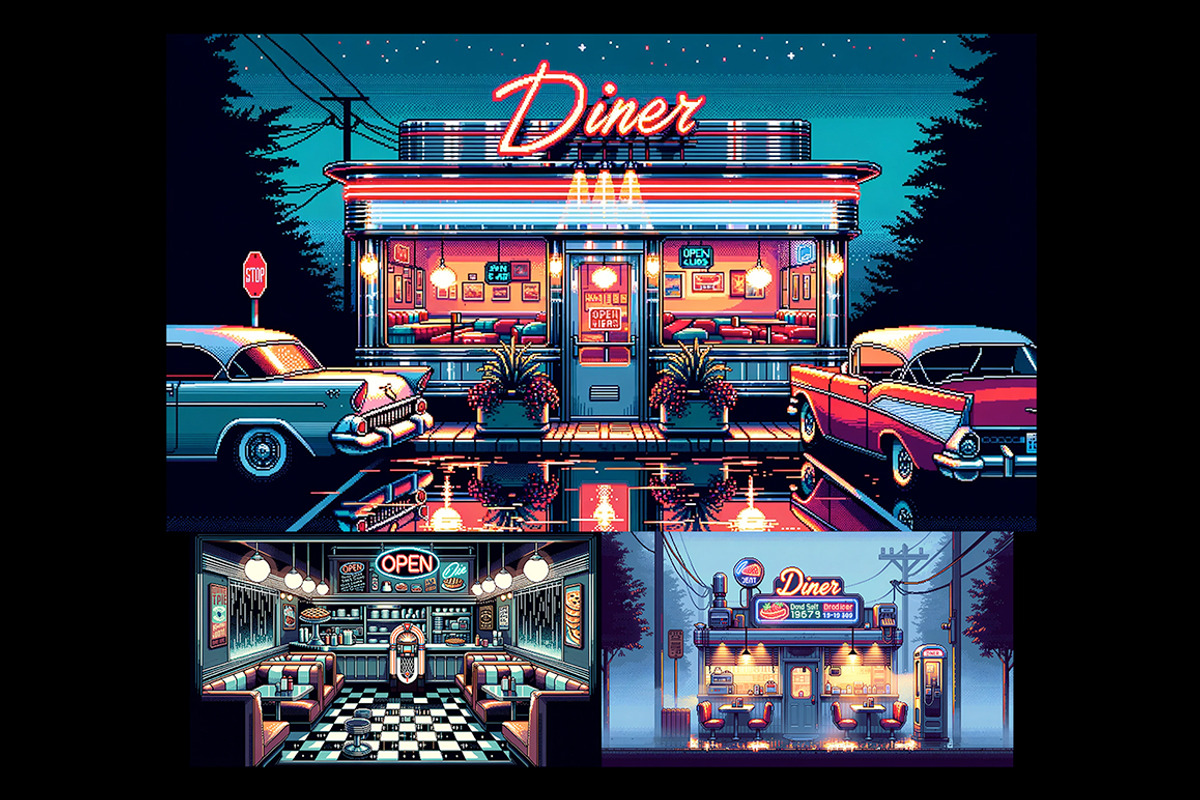 Background - Pixel Cafe, a Background Graphic by The Rusty Press (Photo 6 of 8)