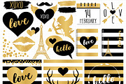Valentine's Day Black & Gold Clipart, an Illustration by MyClipArtStore (Thumbnail 2 of 7)