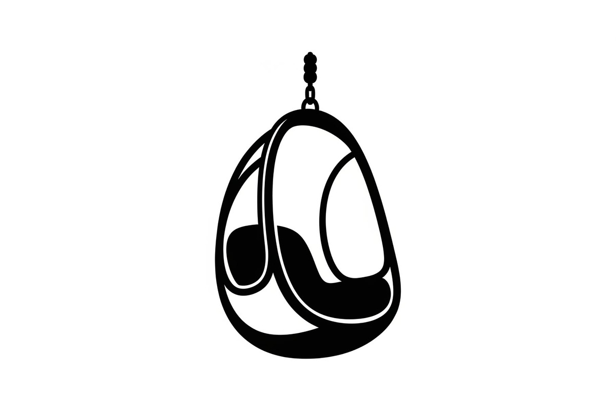 Hanging Egg Chair Silhouette Bundle, an Illustration by Designer_Momina (Photo 31 of 51)