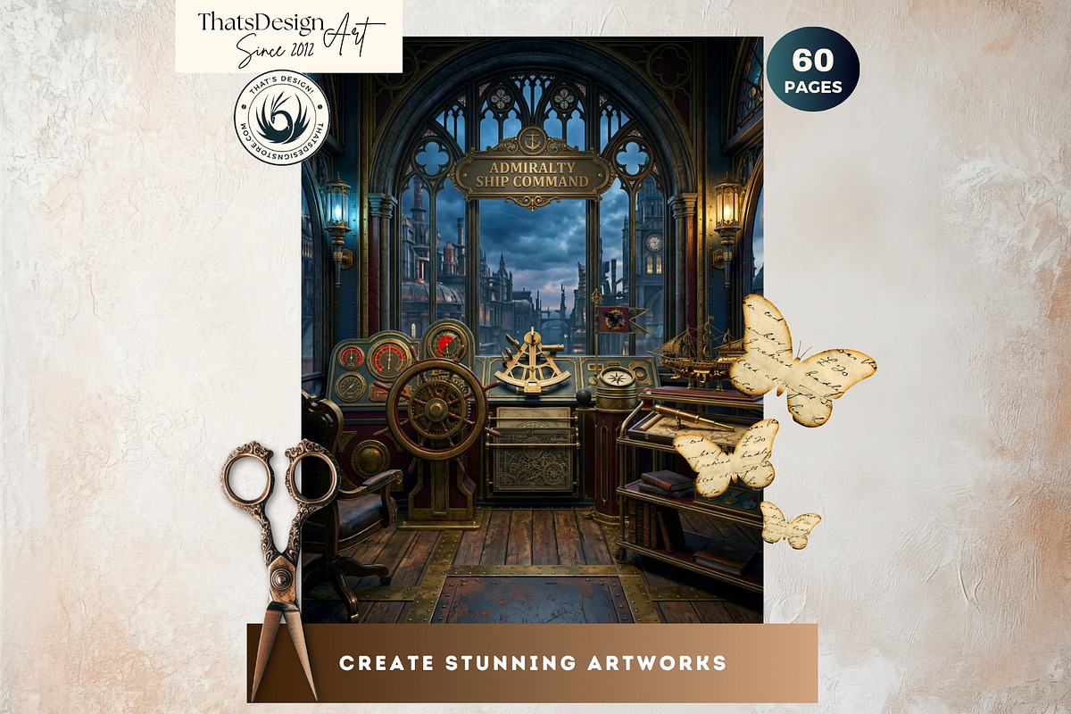 Brass Requiem Steampunk Backdrops V1, a Background Graphic by ThatsDesignArt (Photo 8 of 12)