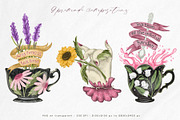 Tea time at the garden clipart set, a Decorative Illustration by Yelloo Fish (Thumbnail 7 of 16)