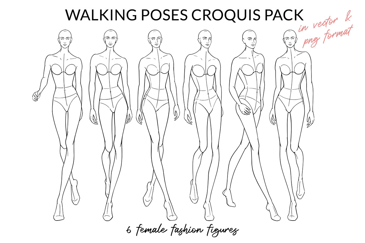 Walking Poses Croquis Pack, a Person Illustration by Art by Lin (Photo 1 of 3)