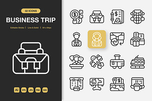 Business Trip Icons