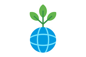 Green Planet Flat Icon, a Duotone Icon by Pexelpy