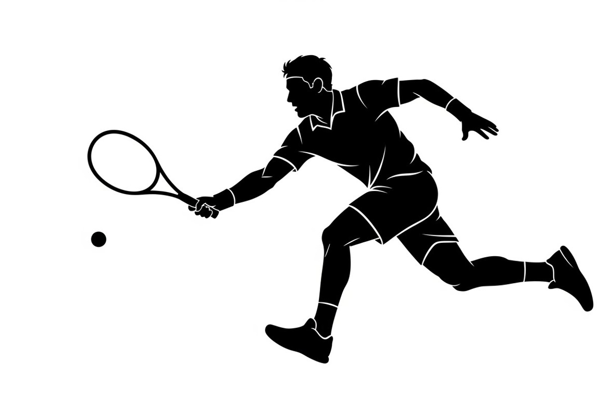 A dynamic Tennis Player Silhouettes, an Illustration by Amazin_art (Photo 5 of 31)