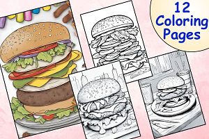 Printable Burger Coloring Pages