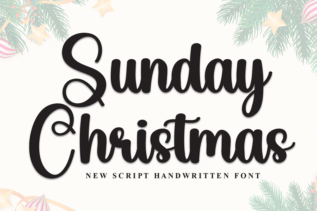 Sunday Christmas | Script Font, a Handwritten Font by Scratchones (Photo 1 of 8)