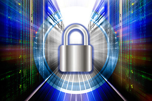 padlock protects supercomputing data center . The concept of protection, security, data access