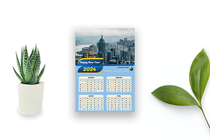 Modern Wall Calendar Design 2024