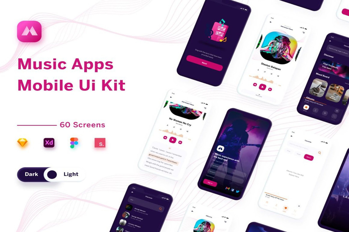 Lagunya - Music Apps Mobile Ui Kit, an UI Kit Template by Lumina_ui_ux202 (Photo 1 of 6)