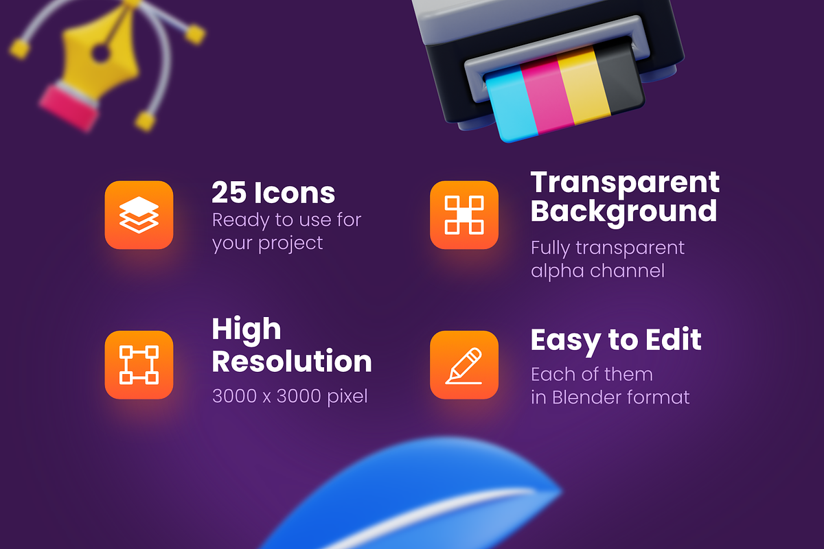 Graphic Designer Tools 3D Icons, an Object 3D Model by mwildancahya (Photo 2 of 10)