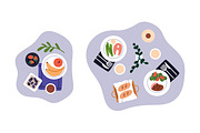 Food, dishes on tables, top view set, a Food Illustration by Good Studio (Thumbnail 2 of 7)