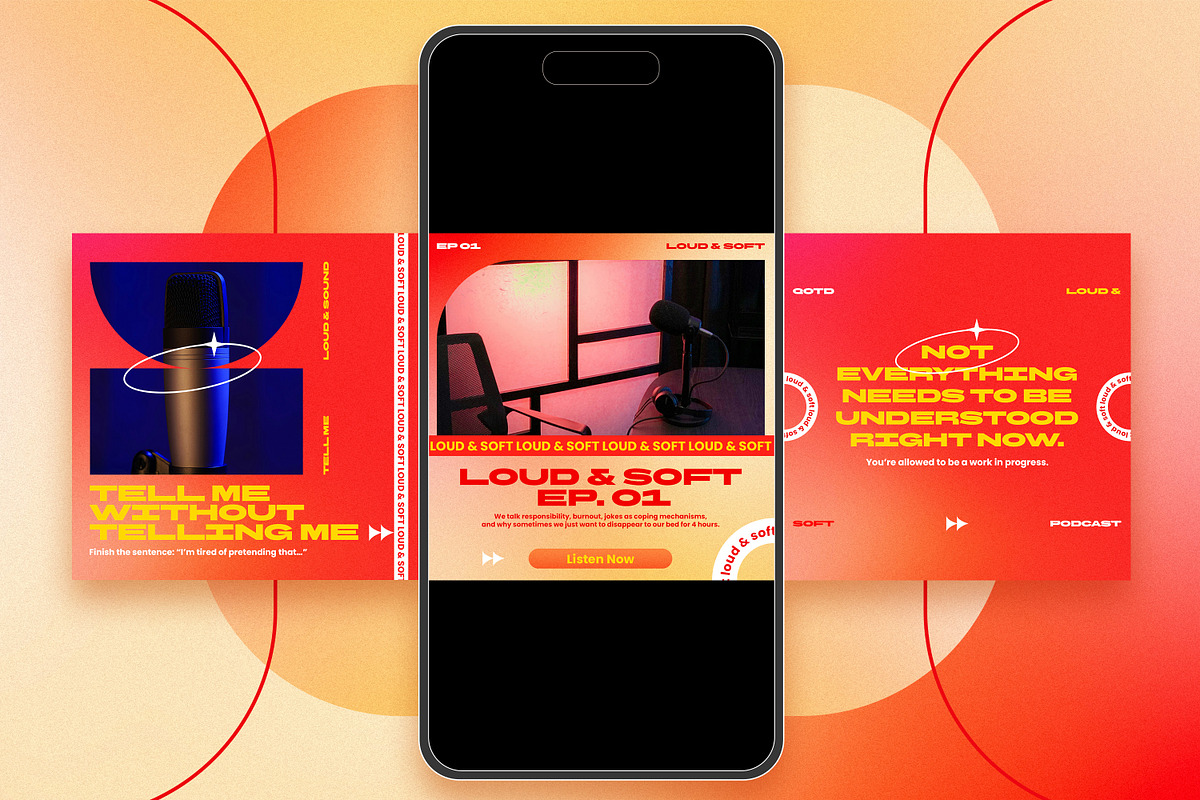 Loud & Soft Podcast Instagram Kit, a Social Media Template by Nenjo Studio (Photo 4 of 5)