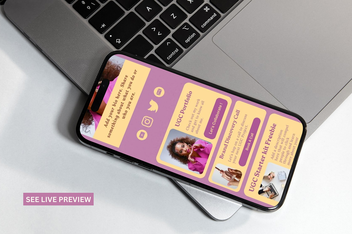 Instagram Link In Bio Website Canva, a Landing Page Template by The Chaos Project (Photo 6 of 8)