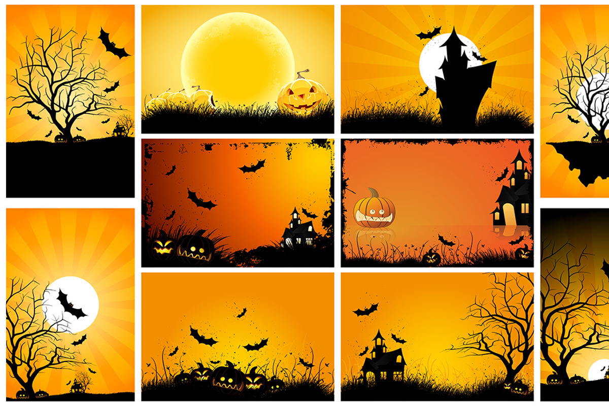 Halloween Backgrounds Set, an Illustration by PictureInStock (Photo 3 of 3)