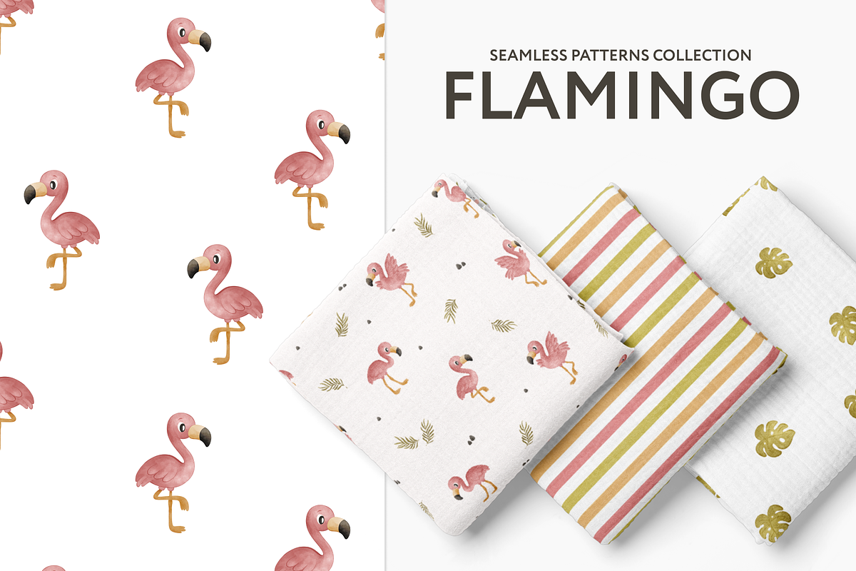 Cute Flamingo Patterns for Fabric, a Pattern Graphic by vatrushkaprint_store (Photo 1 of 4)