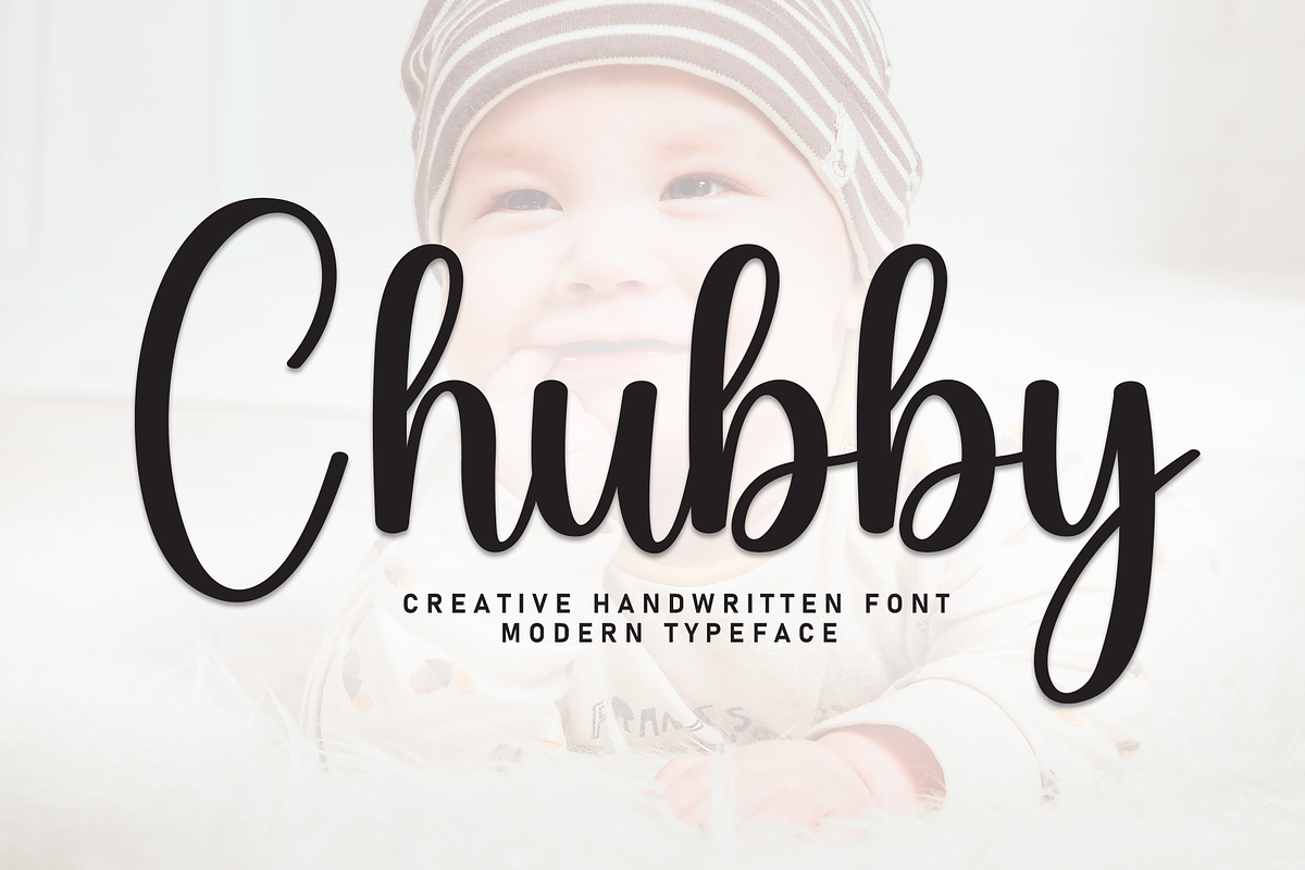 Chubby | Script Font, a Handwritten Font by Scratchones (Photo 1 of 8)