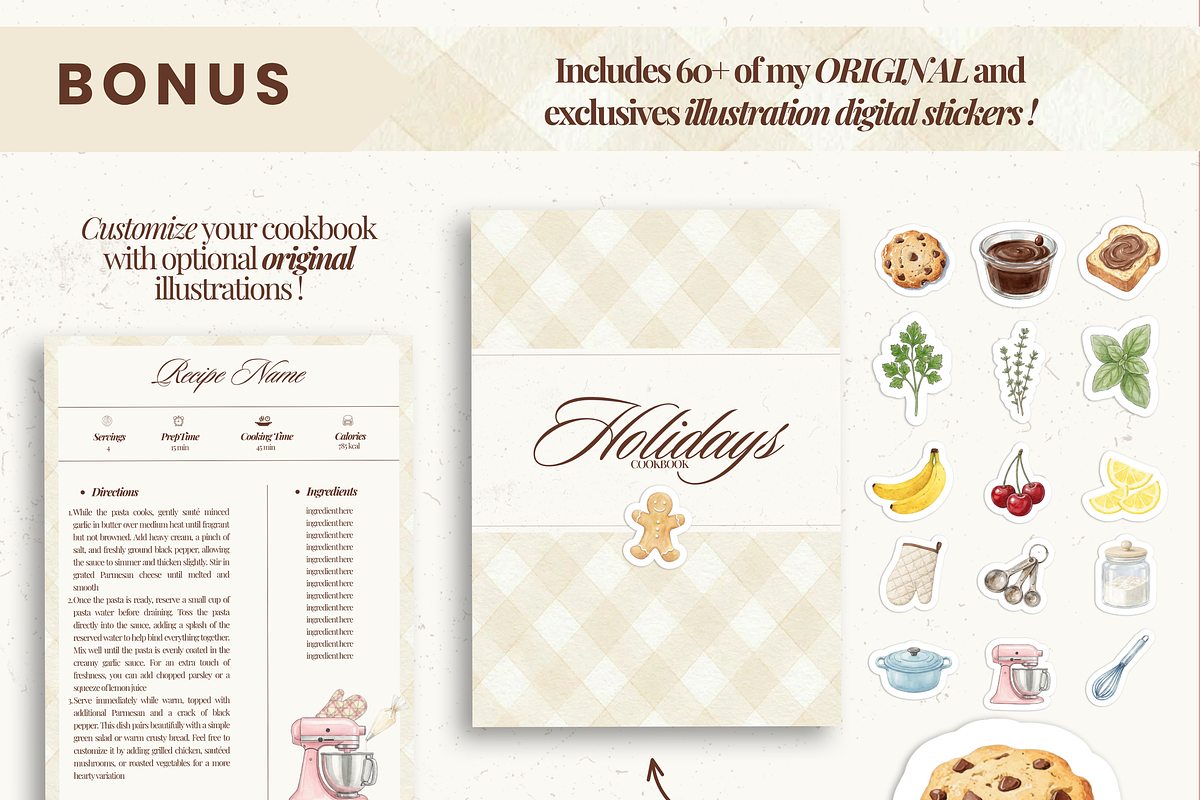 Printable family cookbook template, a Social Media Template by PixelBloomClub (Photo 5 of 8)