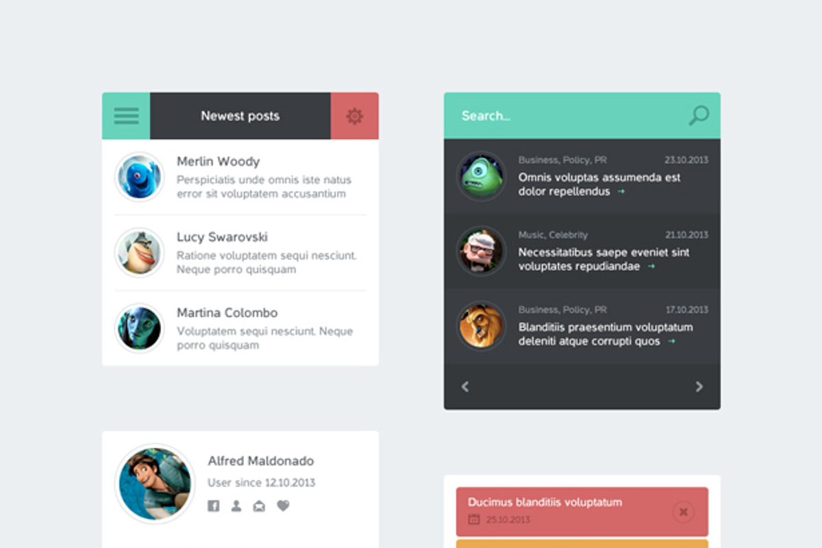 Flat App Website PSD Elements, an App Template by vandelay
