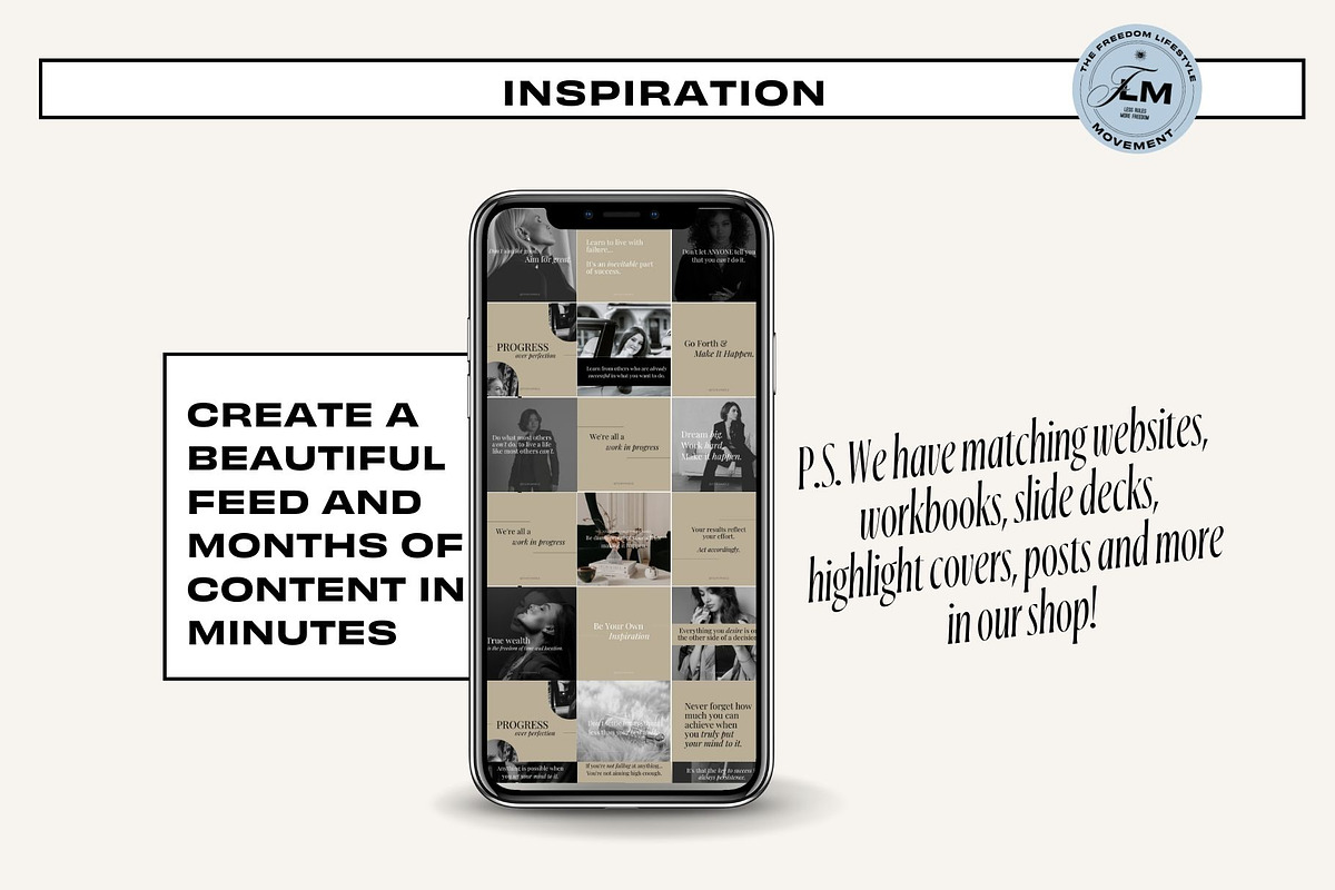 100 Motivational - Noir Luxe, a Social Media Template by Freedom Business Shop (Photo 7 of 9)