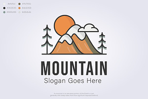 modern minimalist mountain logo icon, a Branding & Logo Template by Lodzrov