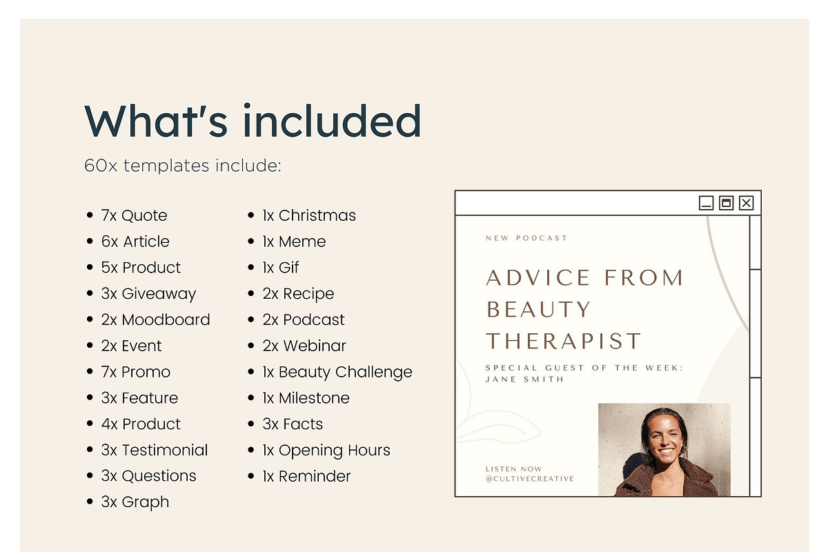Natural Beauty Instagram Feed Canva, a Social Media Template by Cultive Creative (Photo 4 of 13)