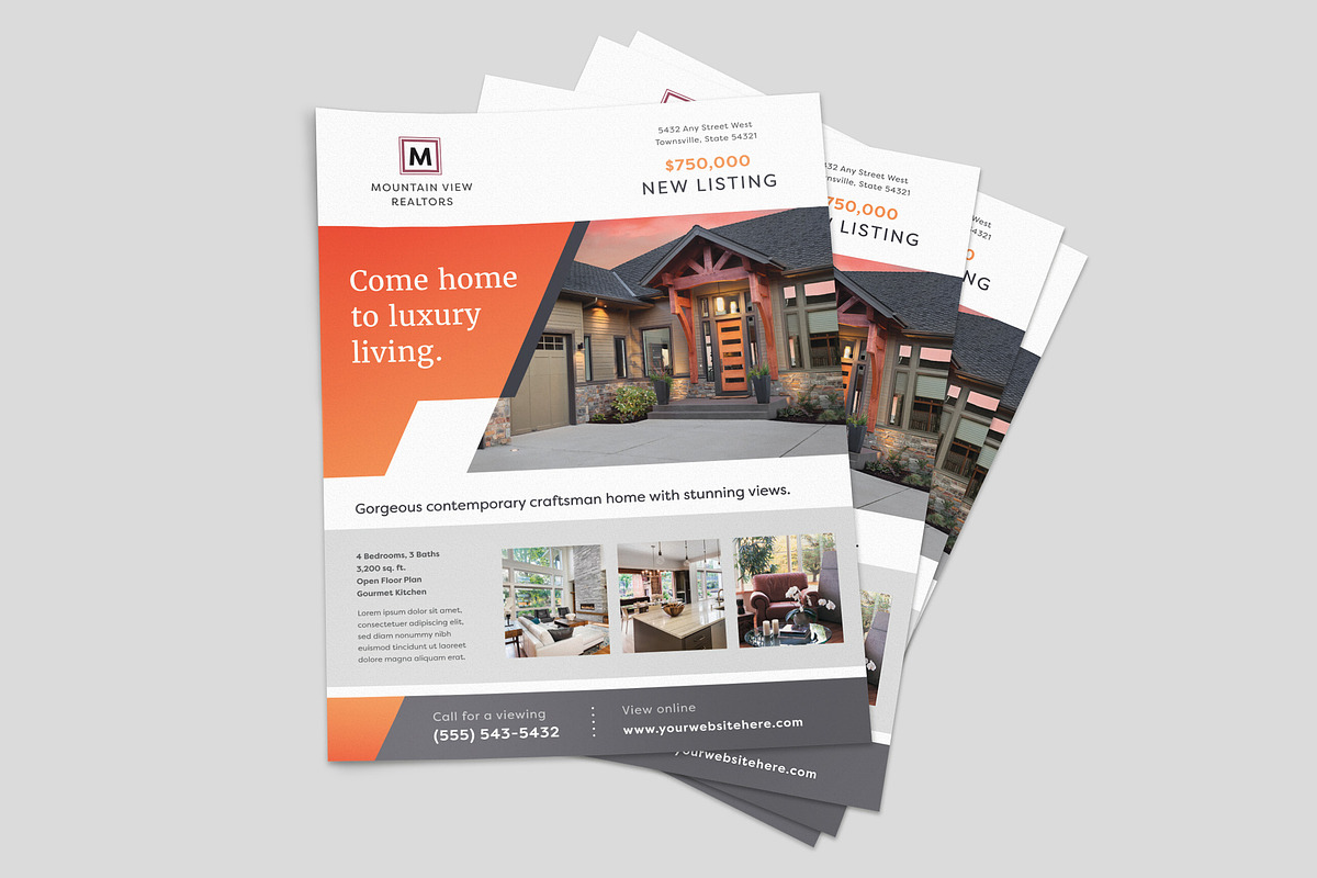 Mountain Real Estate Flyer Template, a Flyer Template by StockLayouts (Photo 2 of 3)