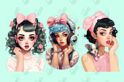 Curly Haired Girls Clip Art PNG set, a Person Illustration by RobinElkthunder (Thumbnail 2 of 7)