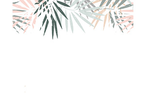 Tropical leaves foliage border, an Object Illustration by Toltemara
