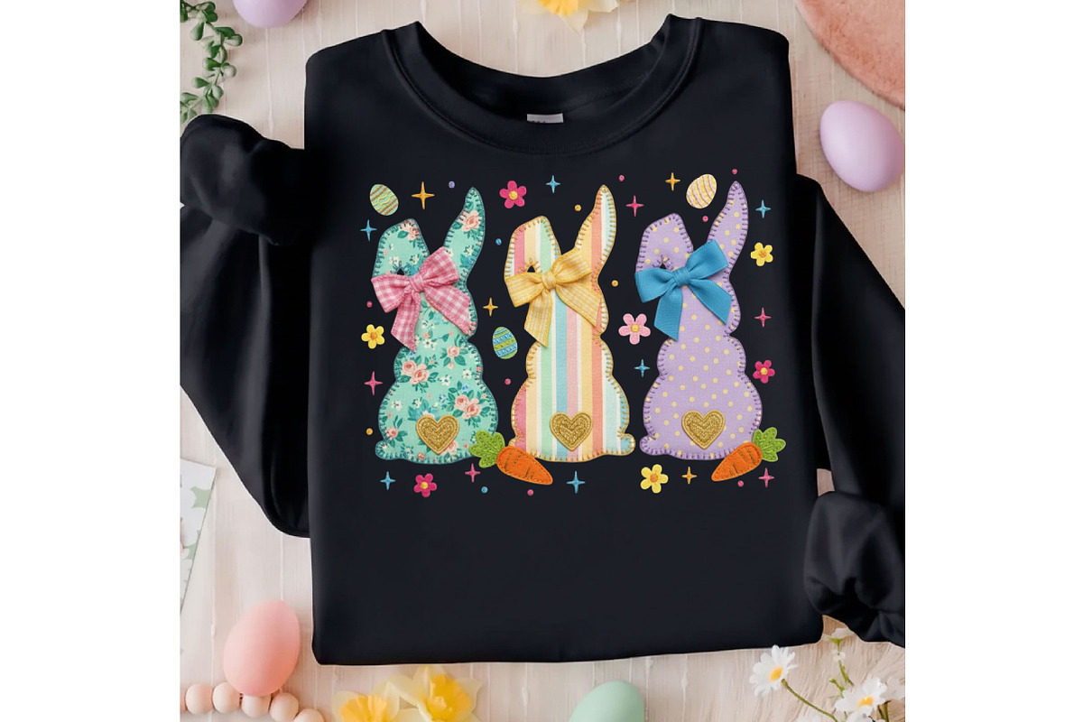 Floral Easter Bunny Patchwork PNG, an Illustration by Designking (Photo 2 of 6)