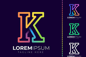 Initial letter k logo design