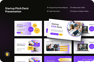 Startup Pitch Deck Google Slides, a Presentation Template by SquidPixey
