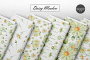 Watercolor Daisy Seamless Patterns, an Illustration by OlDm_Shop (Thumbnail 9 of 10)