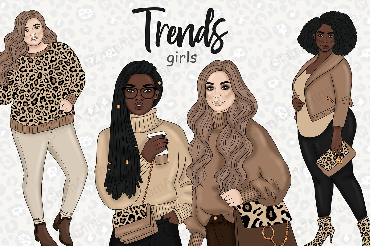 Trends Girls Clipart, a Person Illustration by GlamArtZhanna (Photo 1 of 5)
